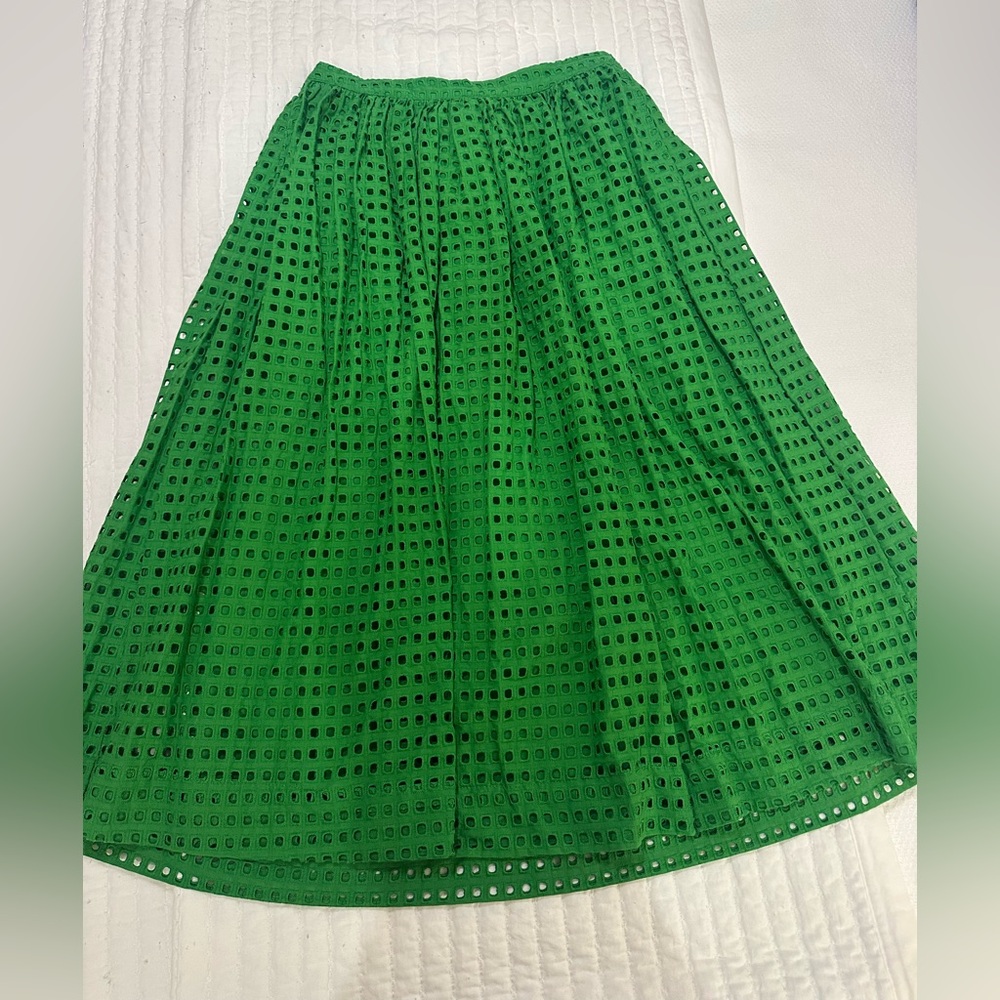 Kate Spade x Target Cotton Eyelet Green Midi Skirt NWOT